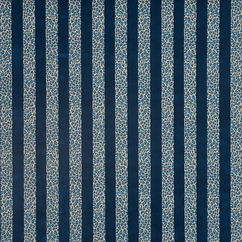 GUEPARD STRIPE VELVET Fabric – MEDITERRANEAN | Schumacher | GUEPARD STRIPE VELVET fabric MEDITERRANEAN color by Schumacher