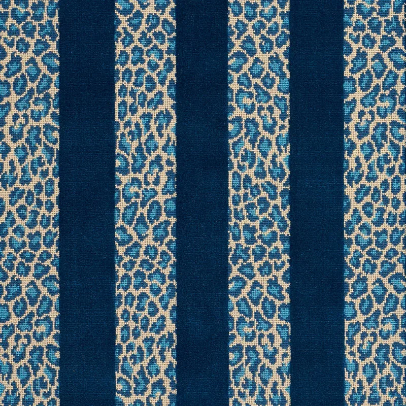 GUEPARD STRIPE VELVET fabric MEDITERRANEAN color by Schumacher