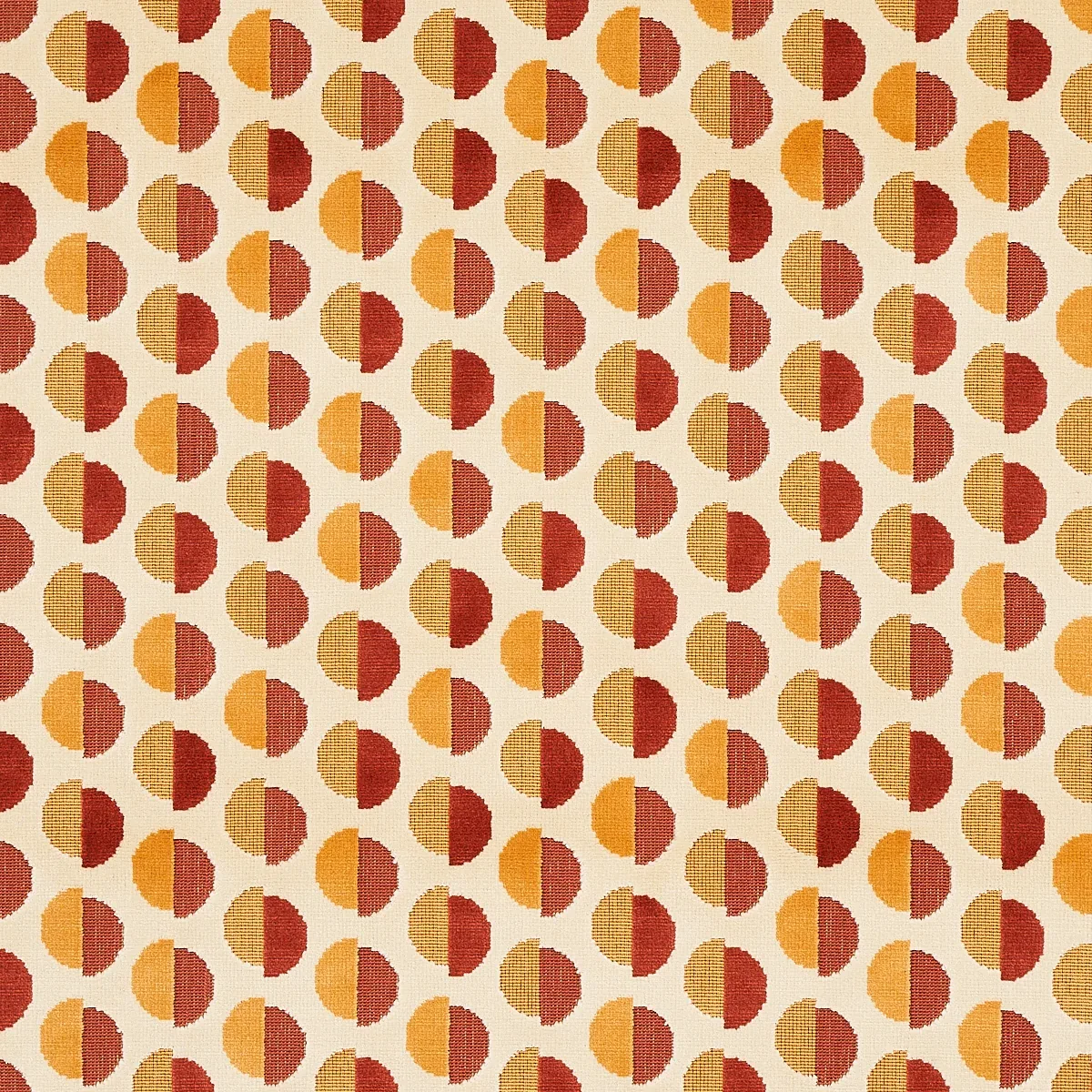HALF MOON VELVET fabric OCHRE color by Schumacher