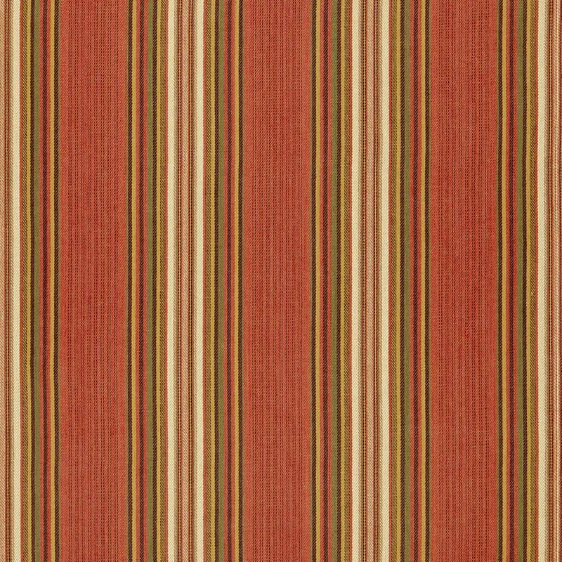 HAMEL STRIPE fabric BRICK color by Schumacher