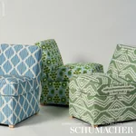 HAMILTON IKAT Fabric – BLUE AND LEAF | Schumacher | Wallpape HAMILTON IKAT fabric BLUE AND LEAF color by Schumacher