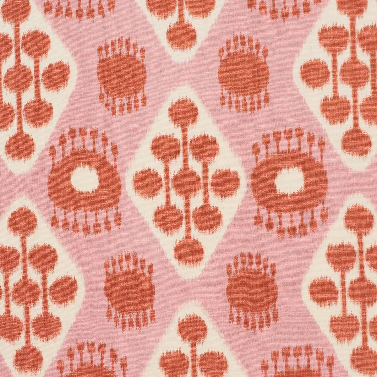 HAMILTON IKAT Fabric – PINK AND TANGERINE | Schumacher | Wal HAMILTON IKAT fabric PINK AND TANGERINE color by Schumacher