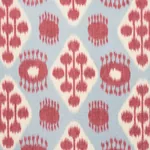 HAMILTON IKAT fabric SKY AND CHERRY color by Schumacher