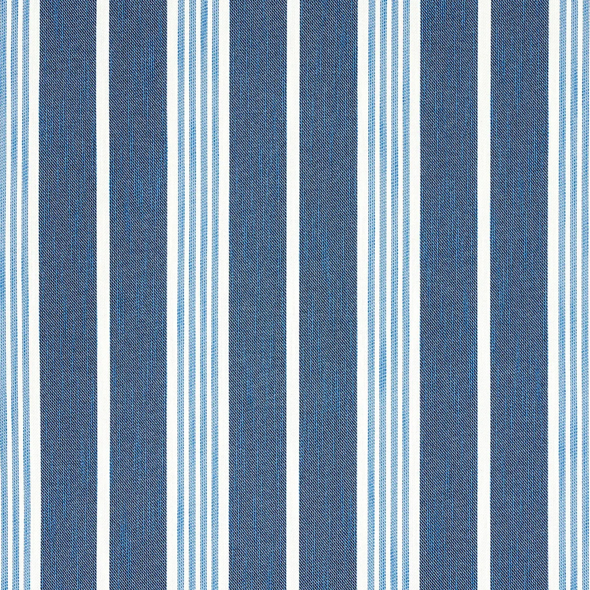 HAMPTON STRIPE INDOOR/OUTDOOR fabric INDIGO color by Schumacher