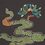 Hanlun Dragon Embroidery Fabric – CHARCOAL | Schumacher | Wa Hanlun Dragon Embroidery fabric CHARCOAL color by Schumacher