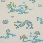 Hanlun Dragon Embroidery Fabric – NATURAL | Schumacher | Wal Hanlun Dragon Embroidery fabric NATURAL color by Schumacher