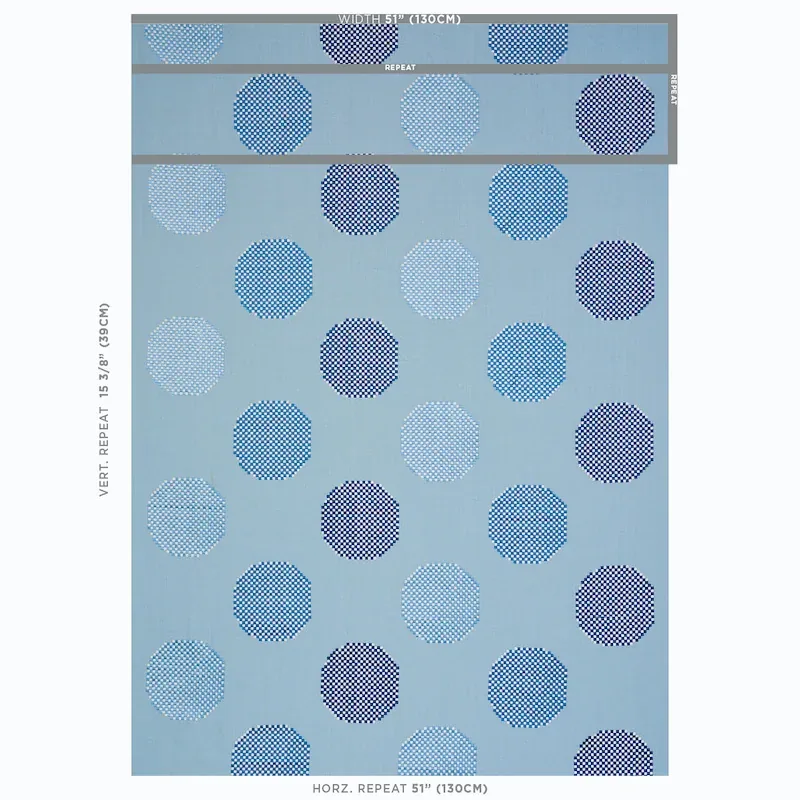 Hansen Embroidery fabric BLUE color by Schumacher