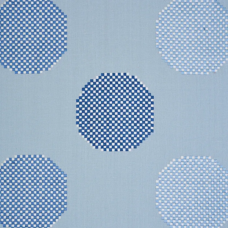 Hansen Embroidery fabric BLUE color by Schumacher