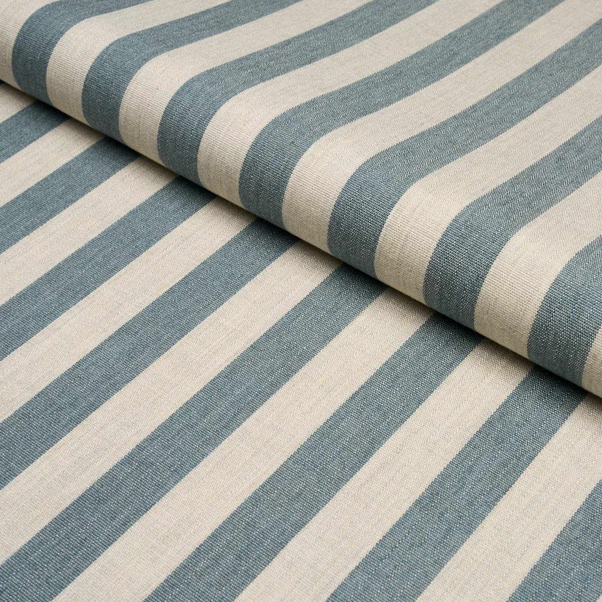HANSON INDOOR/OUTDOOR STRIPE fabric TEAL color by Schumacher