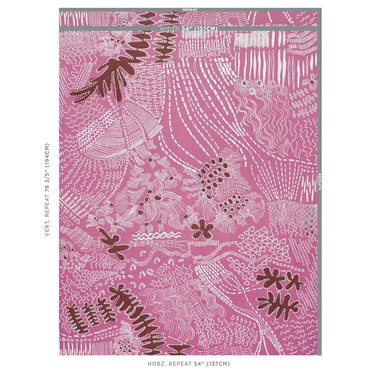HAVEN Fabric – PINK AND MAROON | Schumacher | Wallpaper Twin HAVEN fabric PINK AND MAROON color by Schumacher