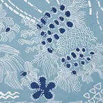 HAVEN Fabric – TEAL AND NAVY | Schumacher | Wallpaper Twins HAVEN fabric TEAL AND NAVY color by Schumacher
