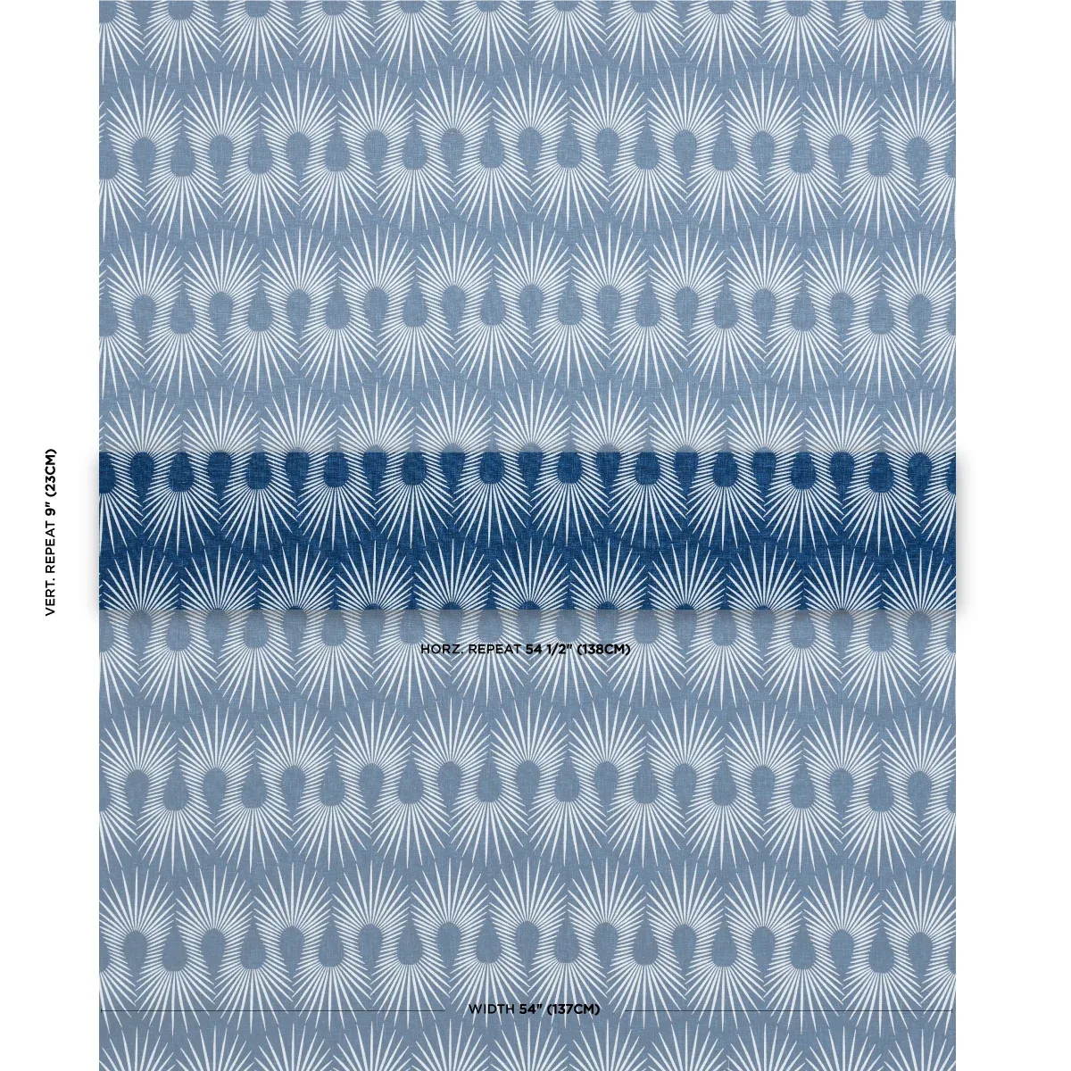 HEDGEHOG fabric DENIM WHITE color by Schumacher