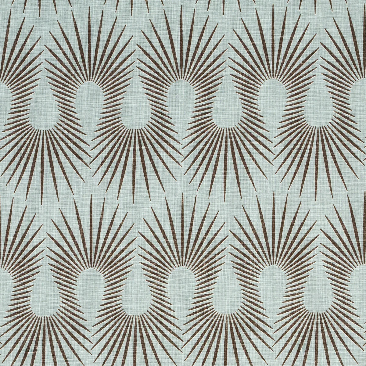 HEDGEHOG fabric DUCK EGG BROWN color by Schumacher