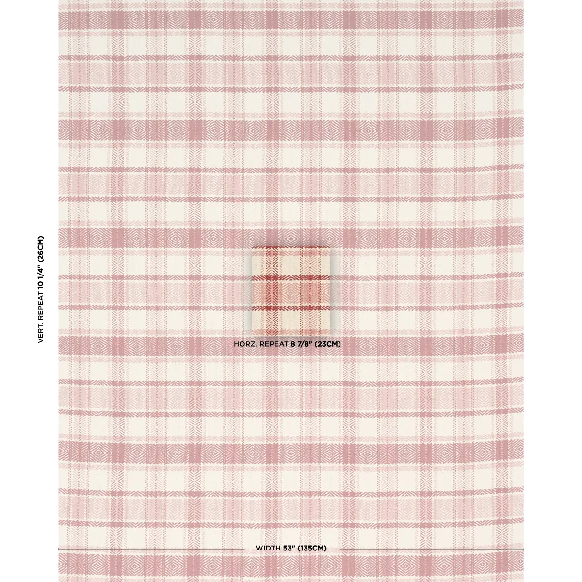 HEIDI PLAID fabric CRANBERRY color by Schumacher