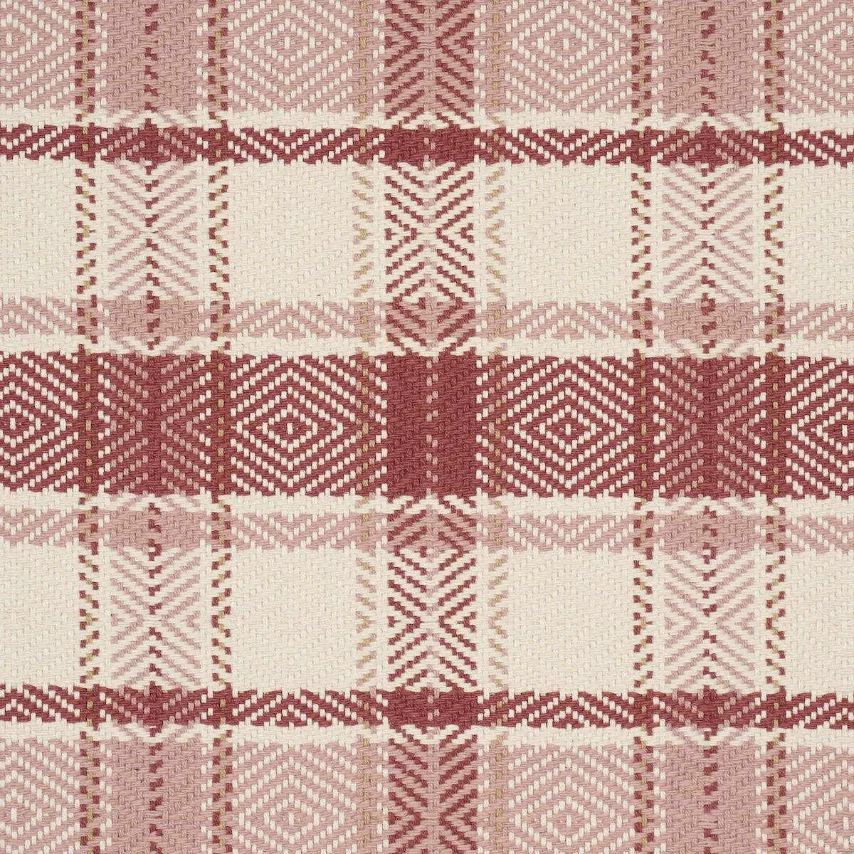 HEIDI PLAID fabric CRANBERRY color by Schumacher