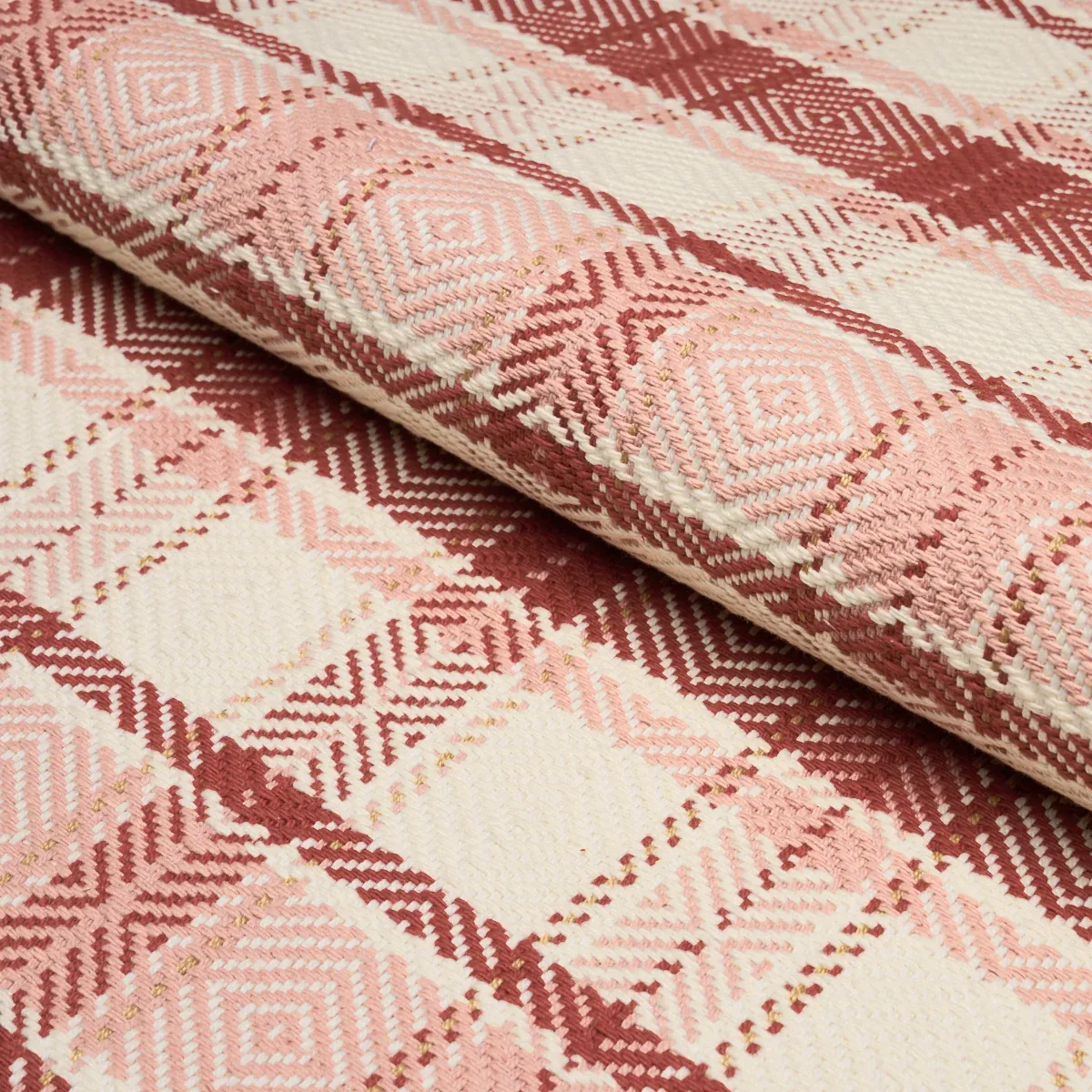 HEIDI PLAID fabric CRANBERRY color by Schumacher