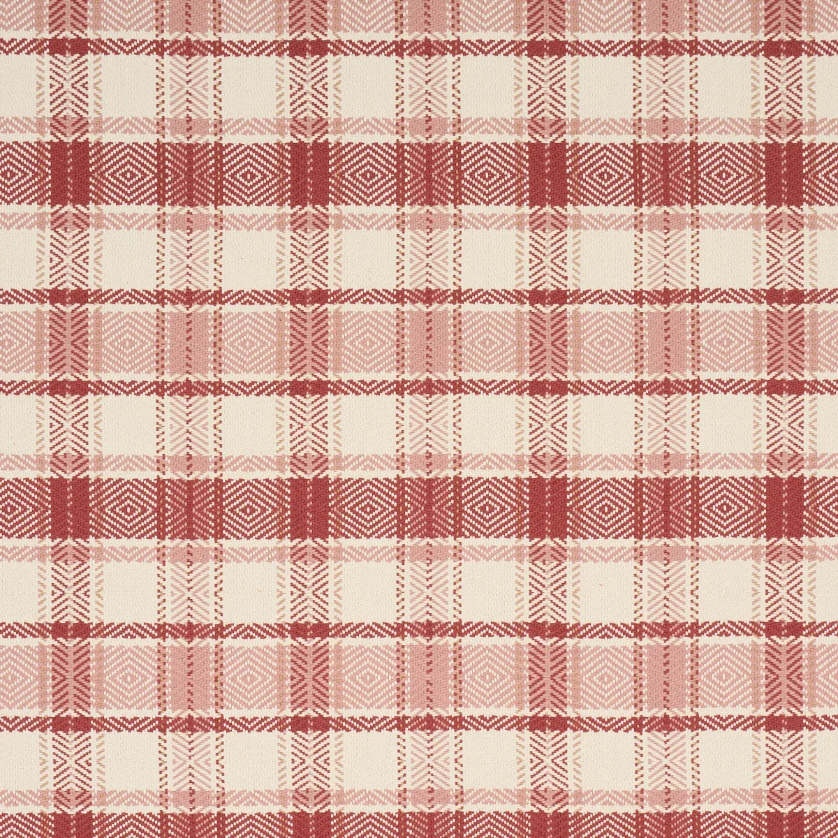 HEIDI PLAID fabric CRANBERRY color by Schumacher