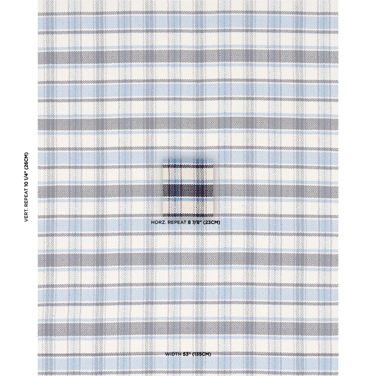 HEIDI PLAID fabric INDIGO color by Schumacher