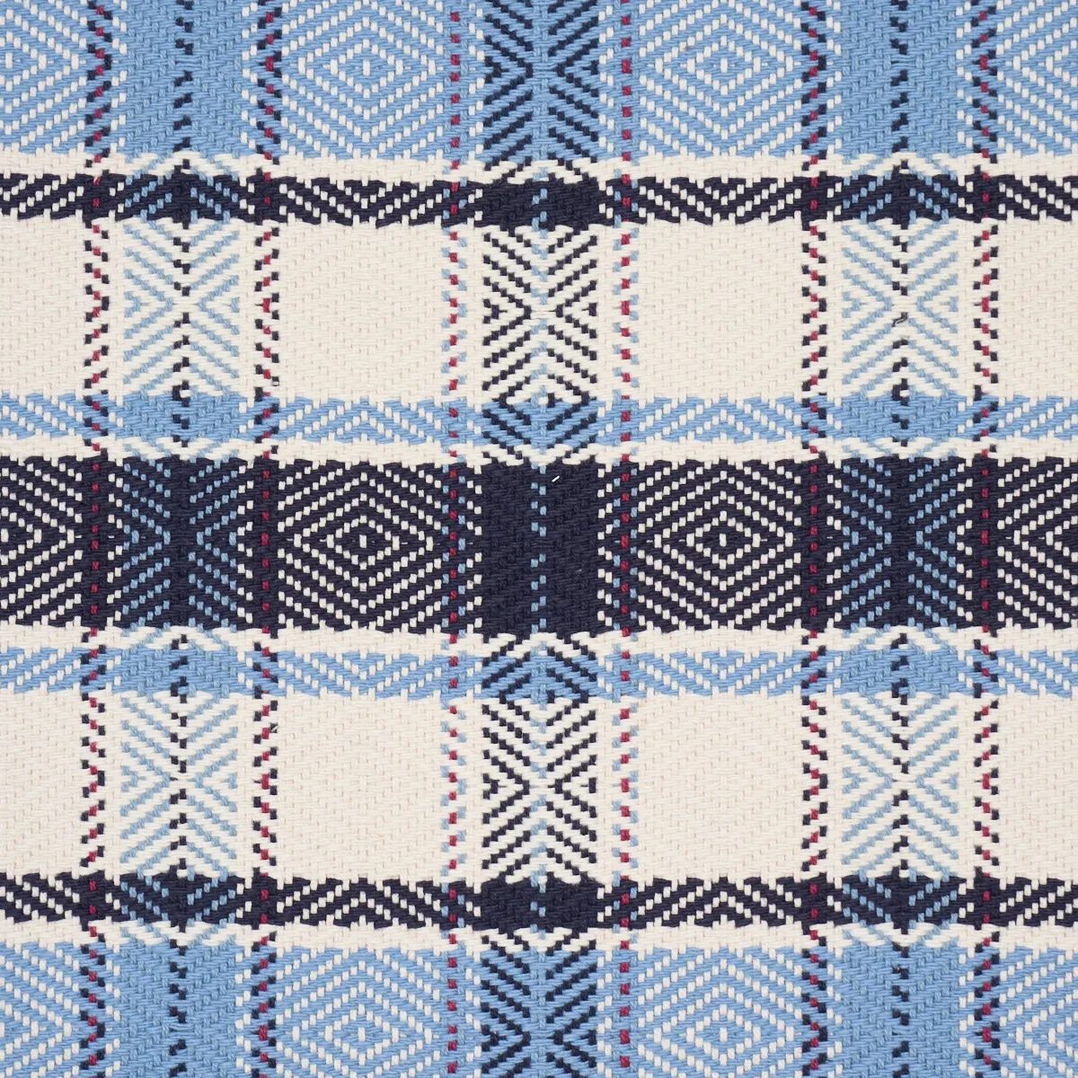 HEIDI PLAID fabric INDIGO color by Schumacher