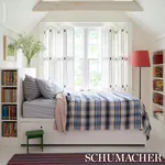 HEIDI PLAID fabric INDIGO color by Schumacher