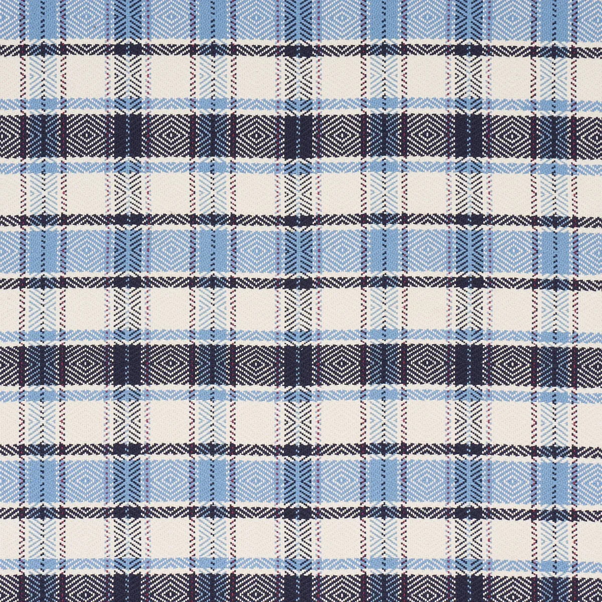 HEIDI PLAID fabric INDIGO color by Schumacher