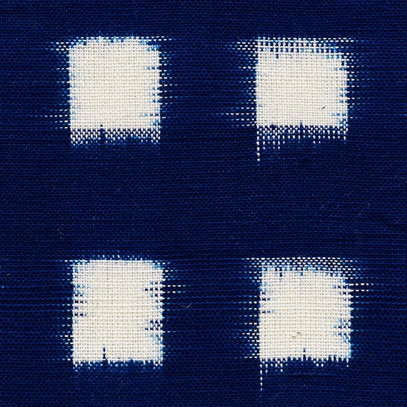HEIHO IKAT Fabric – INDIGO | Schumacher | Wallpaper Twins HEIHO IKAT fabric INDIGO color by Schumacher