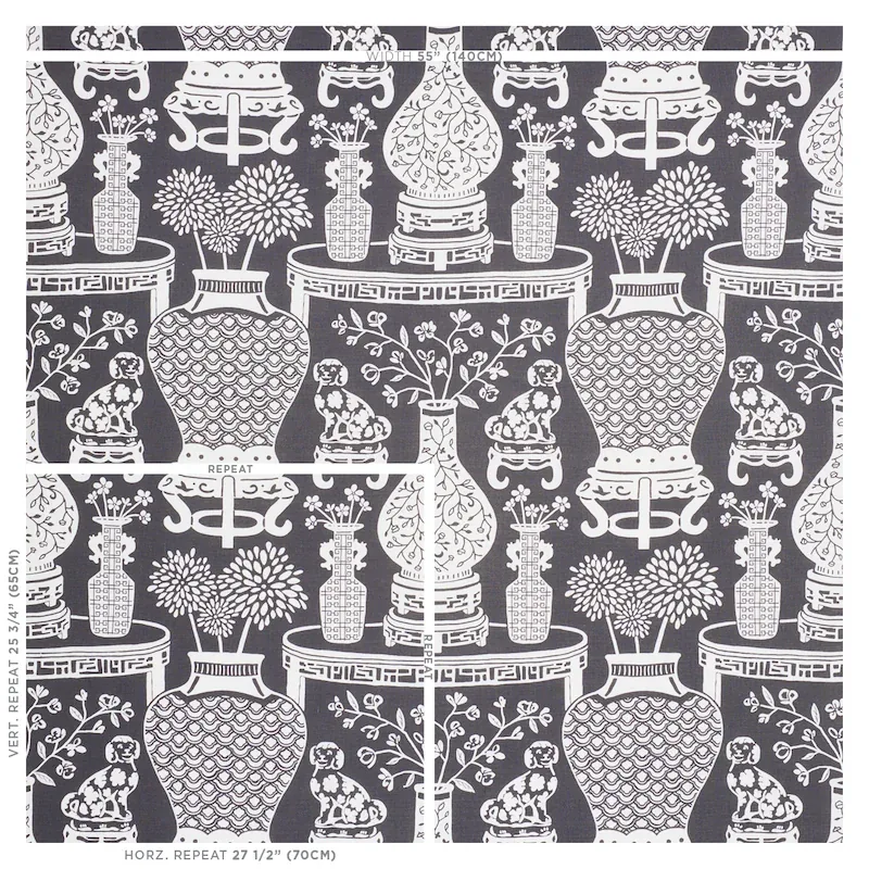 HELLENE Fabric – BLACK | Schumacher | Wallpaper Twins HELLENE fabric BLACK color by Schumacher