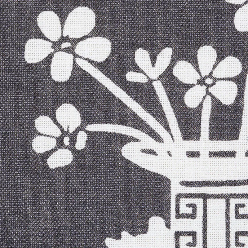 HELLENE Fabric – BLACK | Schumacher | Wallpaper Twins HELLENE fabric BLACK color by Schumacher