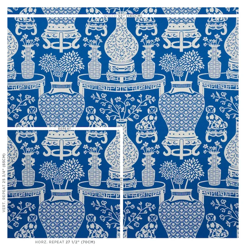 HELLENE Fabric – BLUE | Schumacher | Wallpaper Twins HELLENE fabric BLUE color by Schumacher
