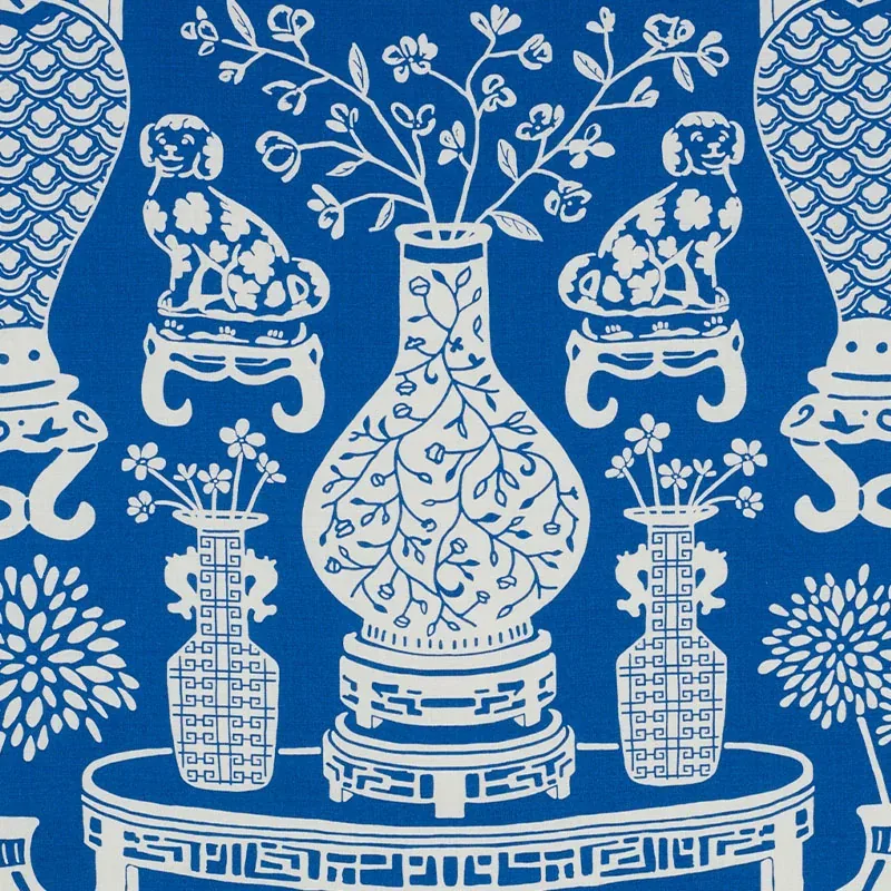 HELLENE fabric BLUE color by Schumacher