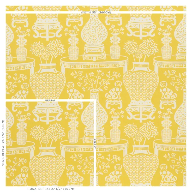 HELLENE Fabric – YELLOW | Schumacher | Wallpaper Twins HELLENE fabric YELLOW color by Schumacher