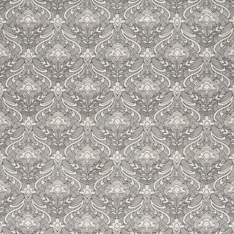 Hendrix Embroidery fabric BLACK color by Schumacher