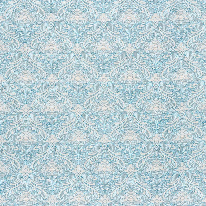 Hendrix Embroidery Fabric – BLUE | Schumacher | Wallpaper Tw Hendrix Embroidery fabric BLUE color by Schumacher