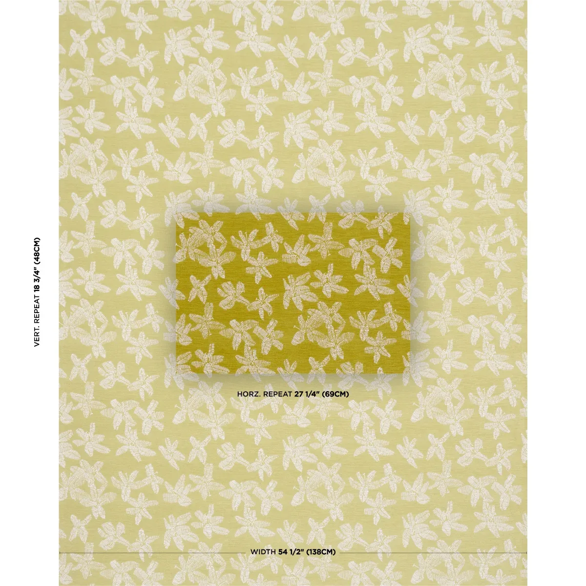 HIBISCUS Fabric – CITRON VERT | Schumacher | Wallpaper Twins HIBISCUS fabric CITRON VERT color by Schumacher