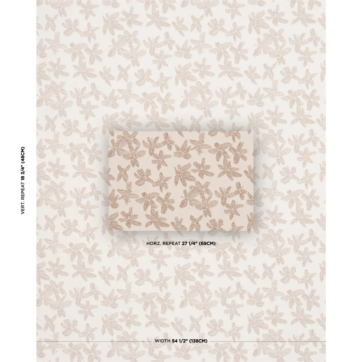 HIBISCUS fabric MISTRAL SAND color by Schumacher