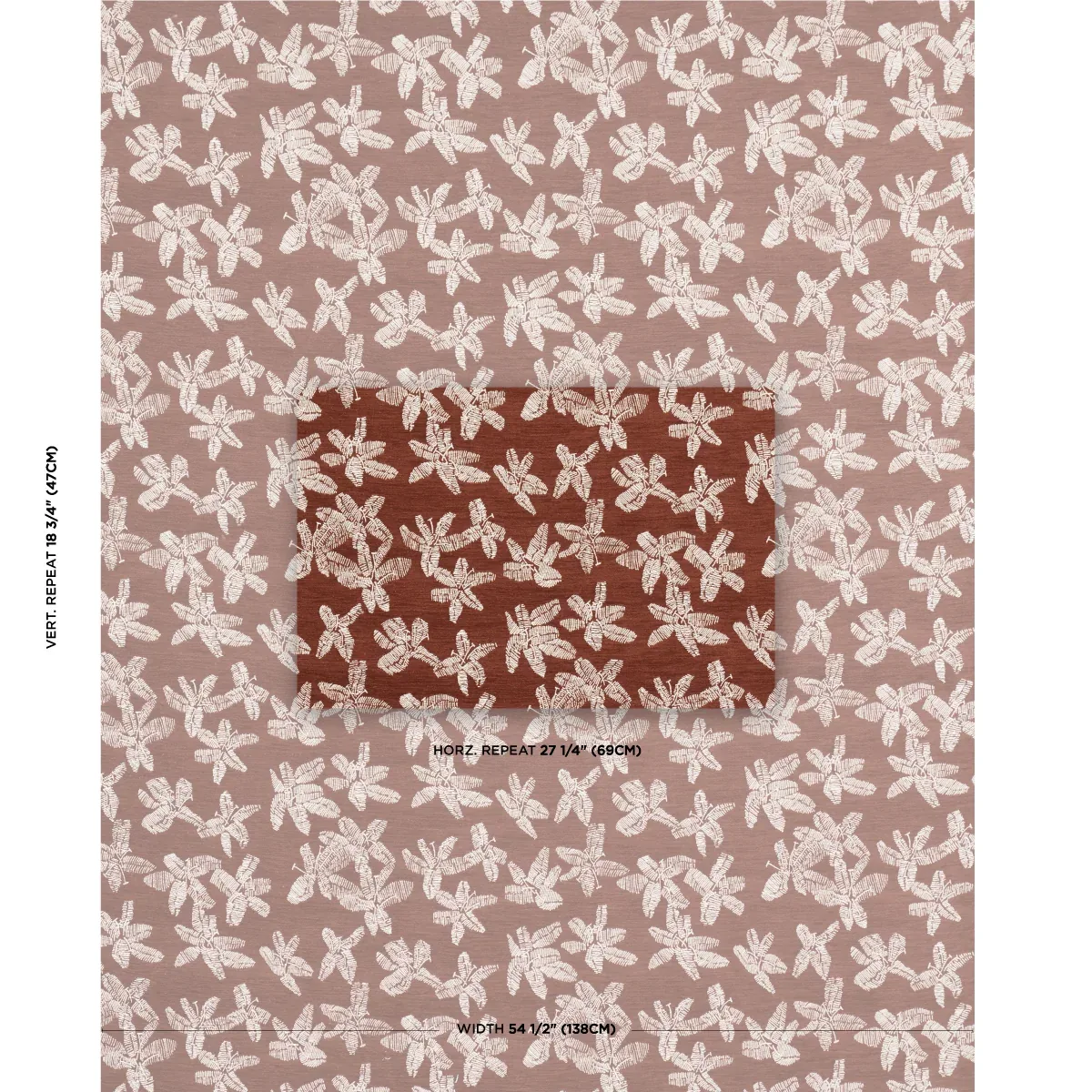 HIBISCUS fabric TEAK color by Schumacher