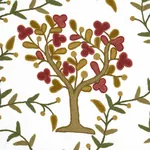 Highgrove Tree Crewel fabric MULBERRY color by Schumacher