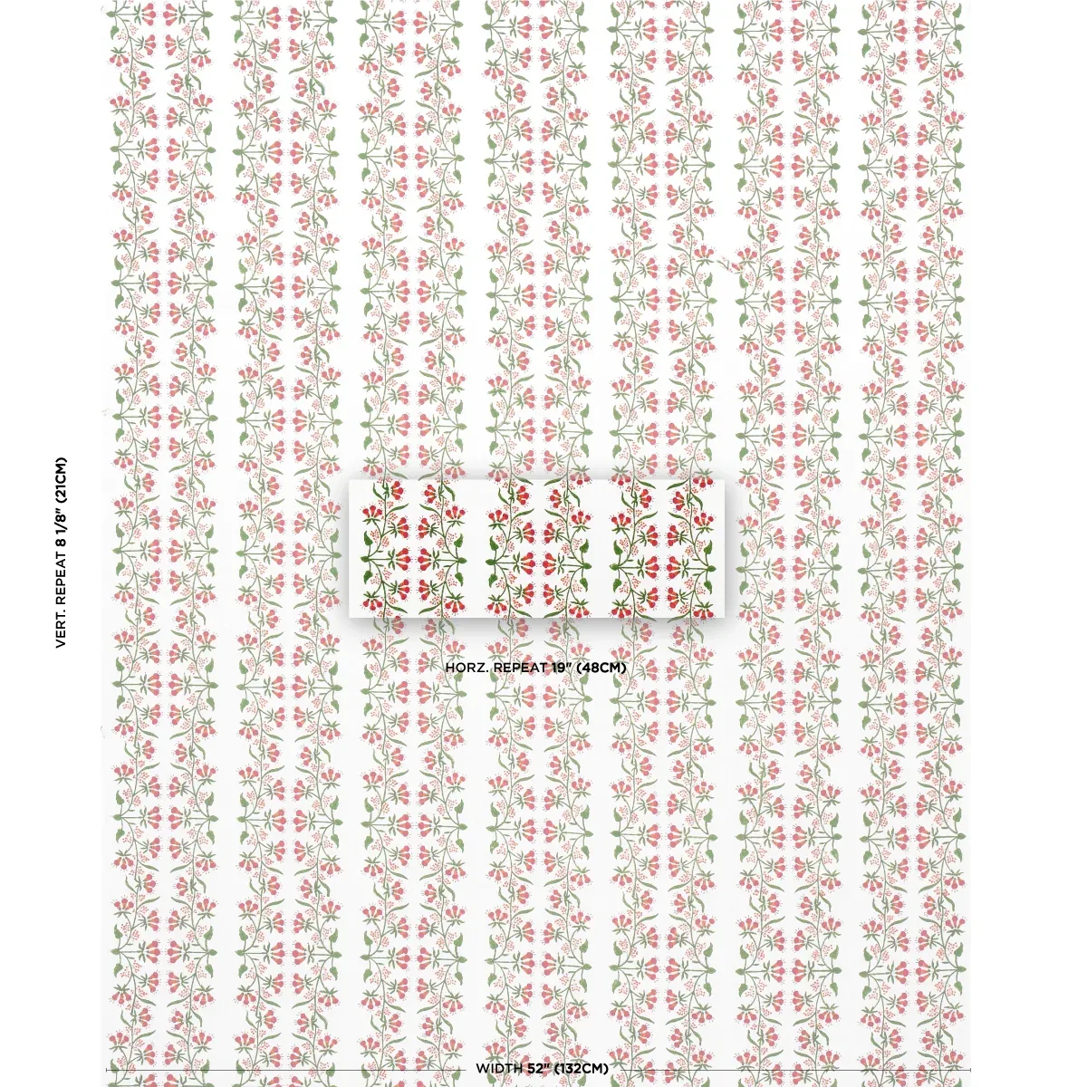 HIMALAYA HAND BLOCK PRINT Fabric – PINK | Schumacher | Wallp HIMALAYA HAND BLOCK PRINT fabric PINK color by Schumacher