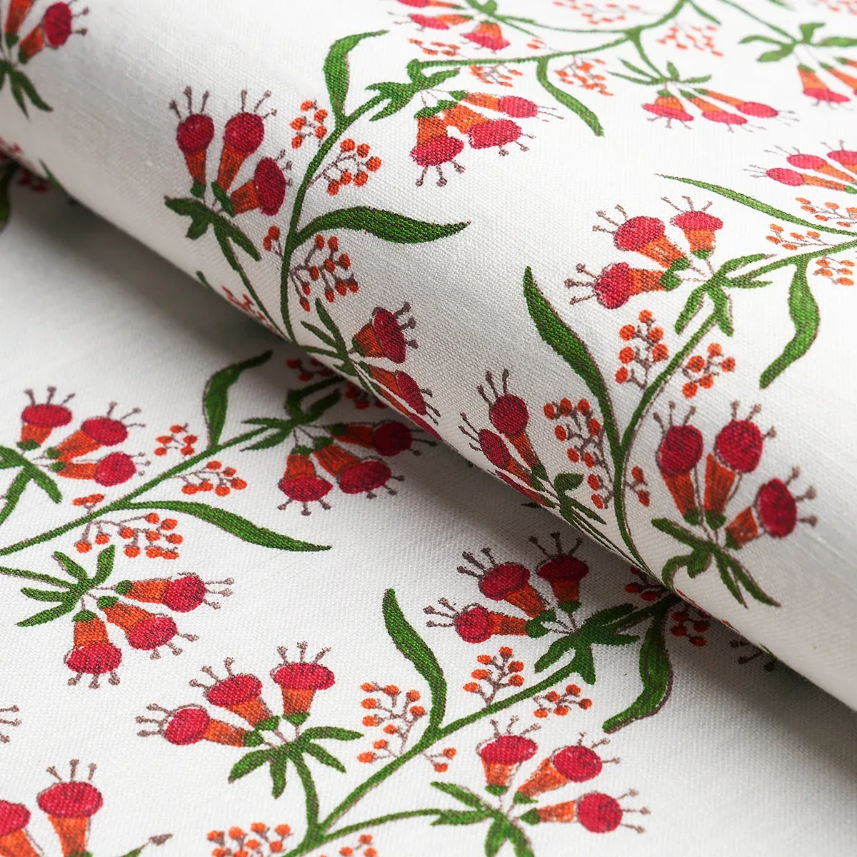 HIMALAYA HAND BLOCK PRINT Fabric – PINK | Schumacher | Wallp HIMALAYA HAND BLOCK PRINT fabric PINK color by Schumacher