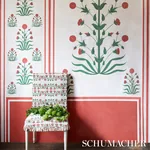 HIMALAYA HAND BLOCK PRINT Fabric – PINK | Schumacher | Wallp HIMALAYA HAND BLOCK PRINT fabric PINK color by Schumacher