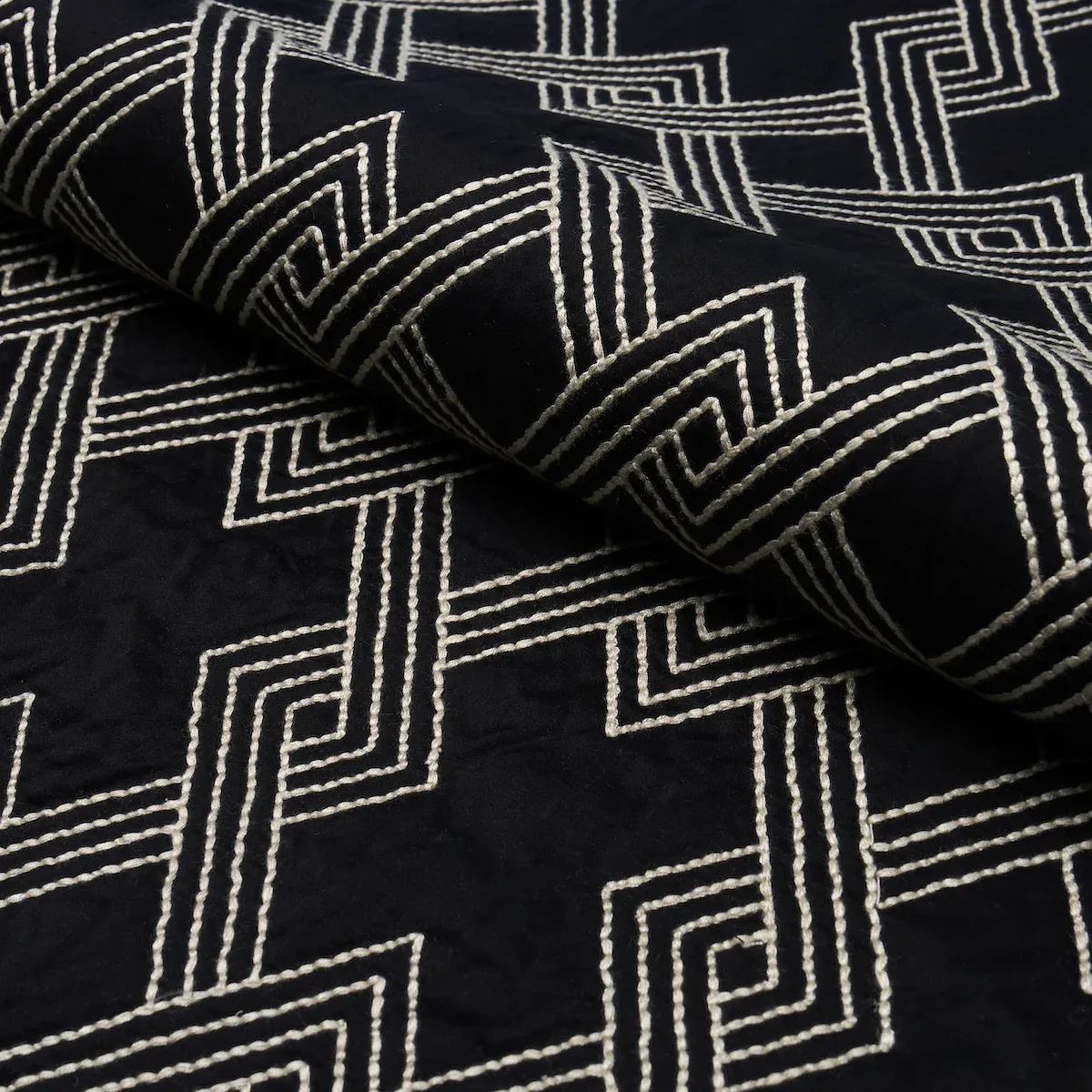 HIX Fabric – EBONY | Schumacher | Wallpaper Twins HIX fabric EBONY color by Schumacher