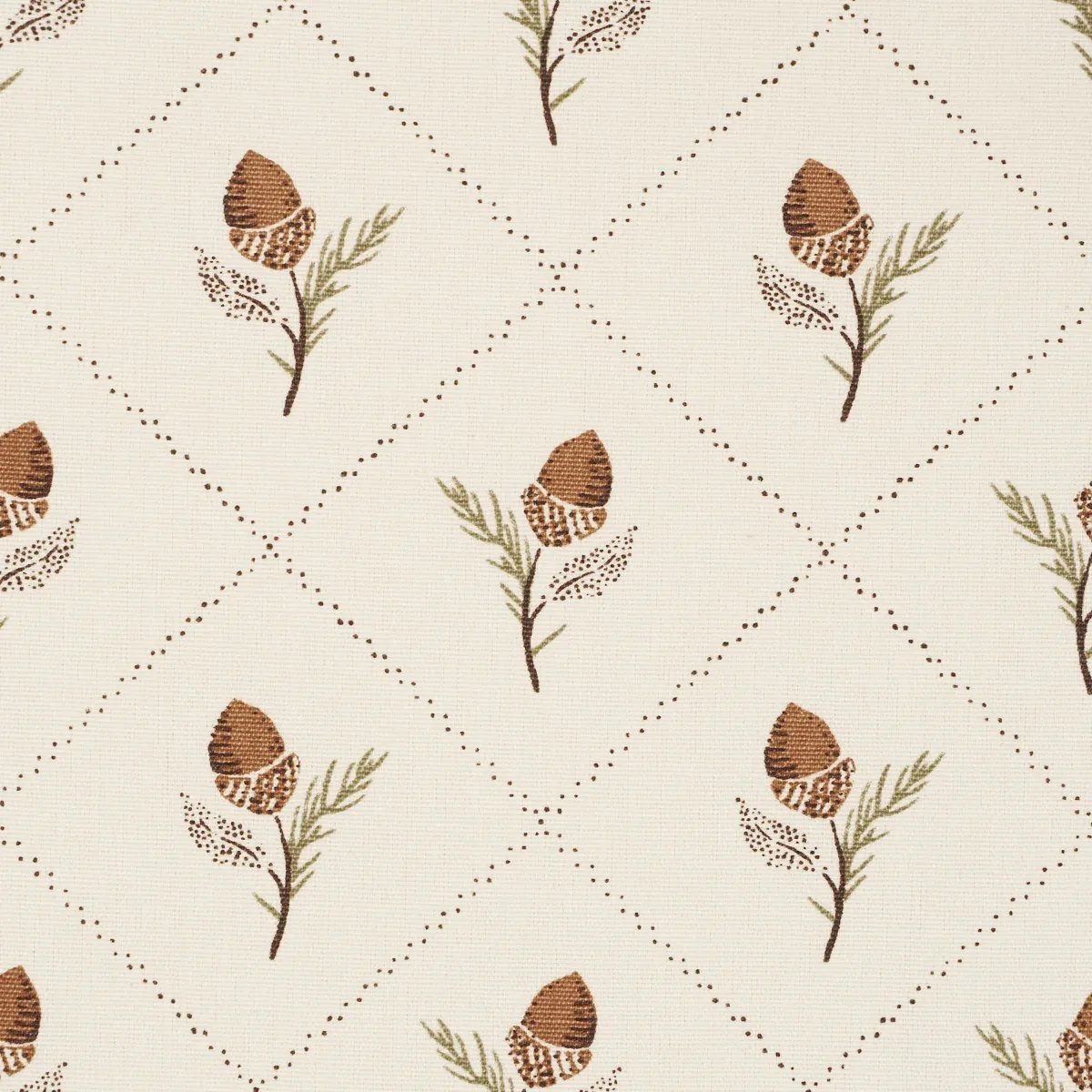 HOLDEN HAND PRINT fabric CREAM color by Schumacher