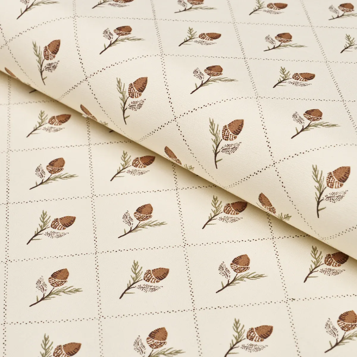 HOLDEN HAND PRINT fabric CREAM color by Schumacher