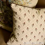HOLDEN HAND PRINT fabric CREAM color by Schumacher