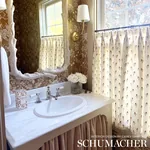 HOLDEN HAND PRINT fabric CREAM color by Schumacher