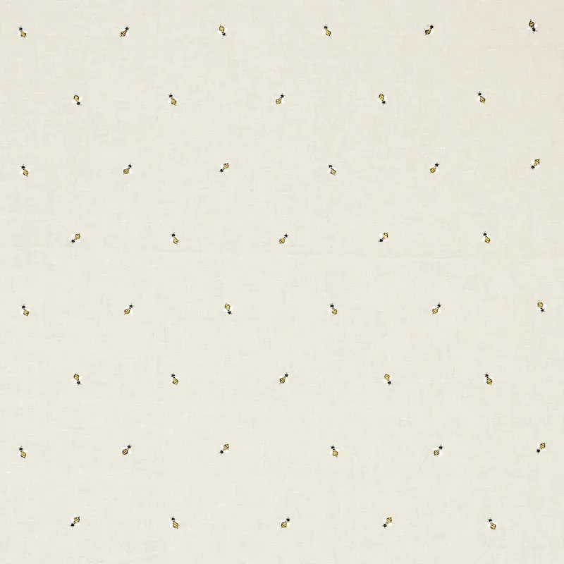 HONEY BEE EMBROIDERY fabric NATURAL color by Schumacher