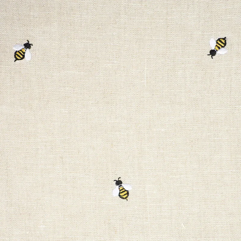HONEY BEE EMBROIDERY fabric NATURAL color by Schumacher