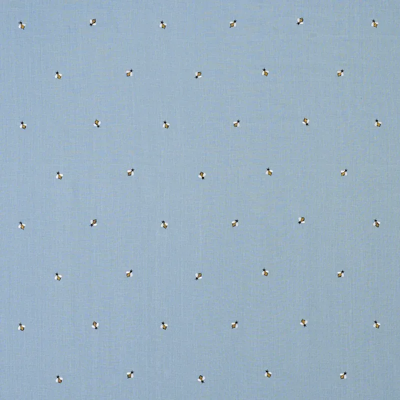 HONEY BEE EMBROIDERY Fabric – SKY | Schumacher | Wallpaper T HONEY BEE EMBROIDERY fabric SKY color by Schumacher