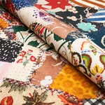 HOTCH POTCH CRAZY QUILT Fabric – DOCUMENT | Schumacher | Wal HOTCH POTCH CRAZY QUILT fabric DOCUMENT color by Schumacher