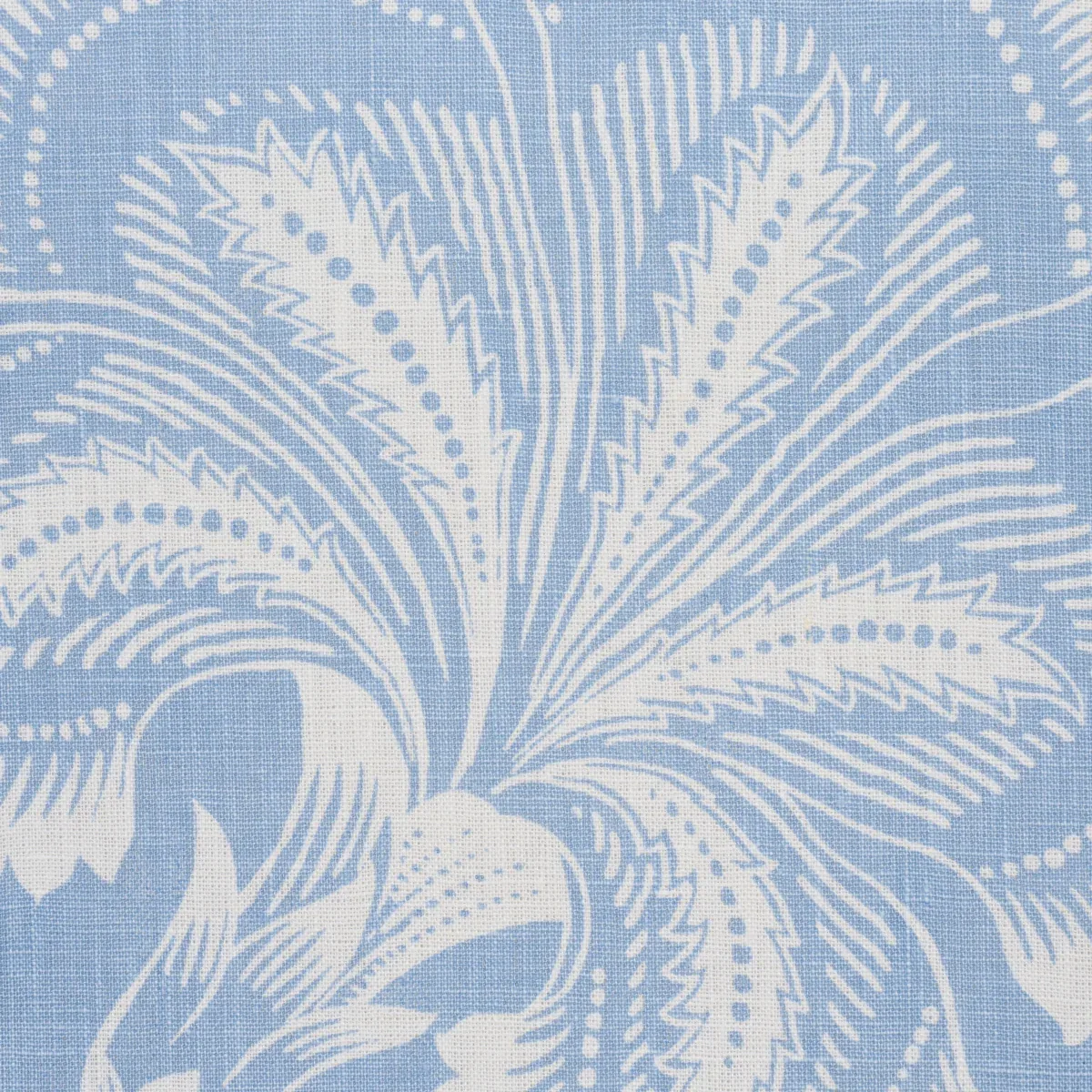 HOTHOUSE FLOWERS SILHOUETTE Fabric – BLISS BLUE | Schumacher HOTHOUSE FLOWERS SILHOUETTE fabric BLISS BLUE color by Schumacher